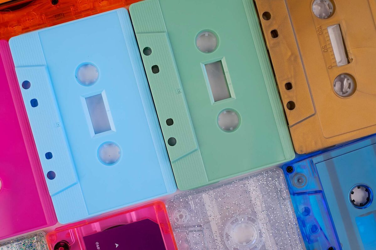 colourful music cassette shells