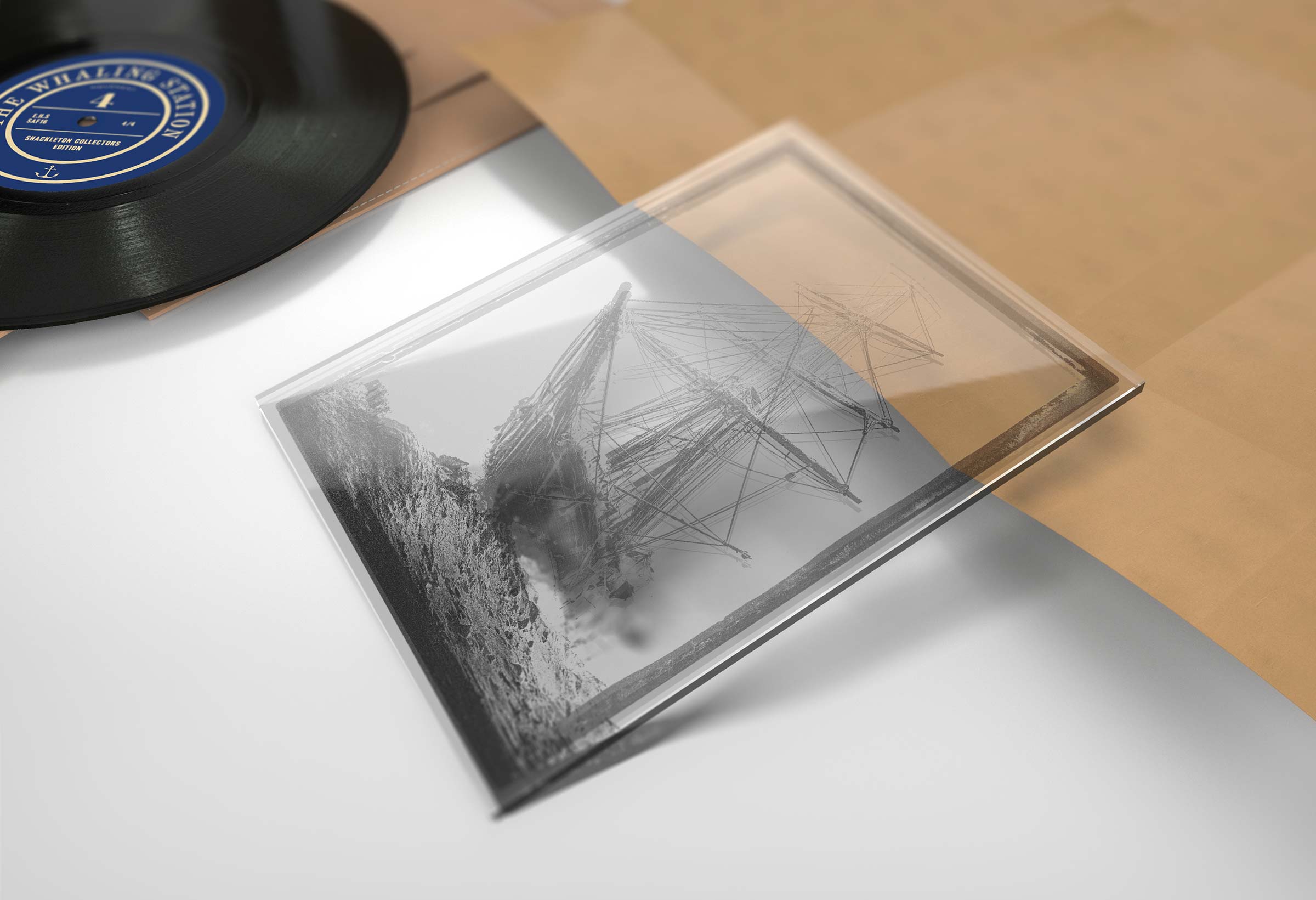 Printed onto glass to replicate 19th century photographic plates