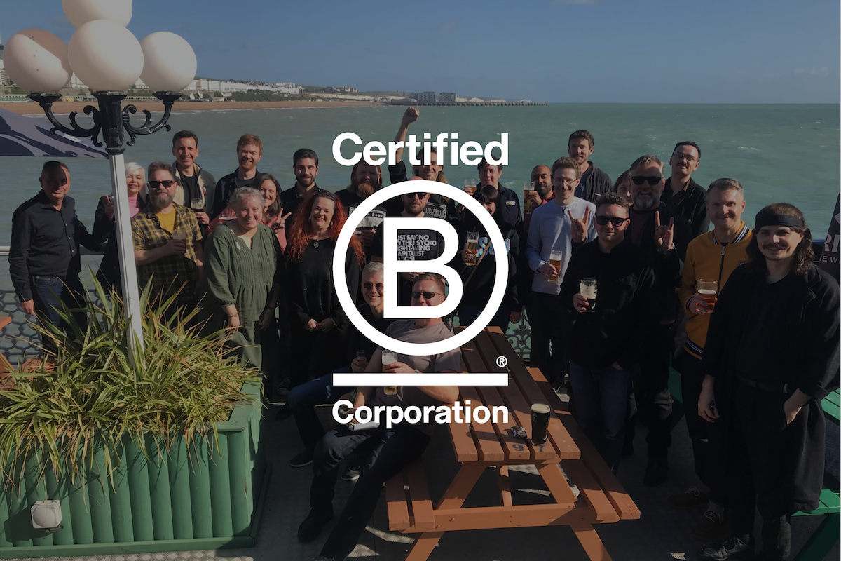 The Key Production team celebrate becoming a B Corp company.