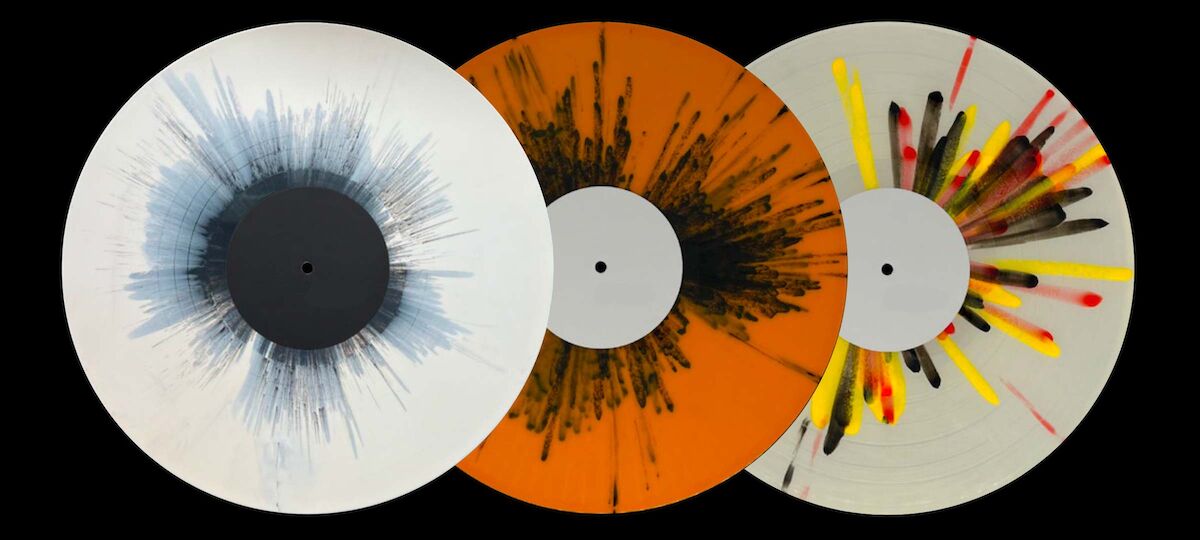 Splatter colour vinyl in white, orange and multicolour