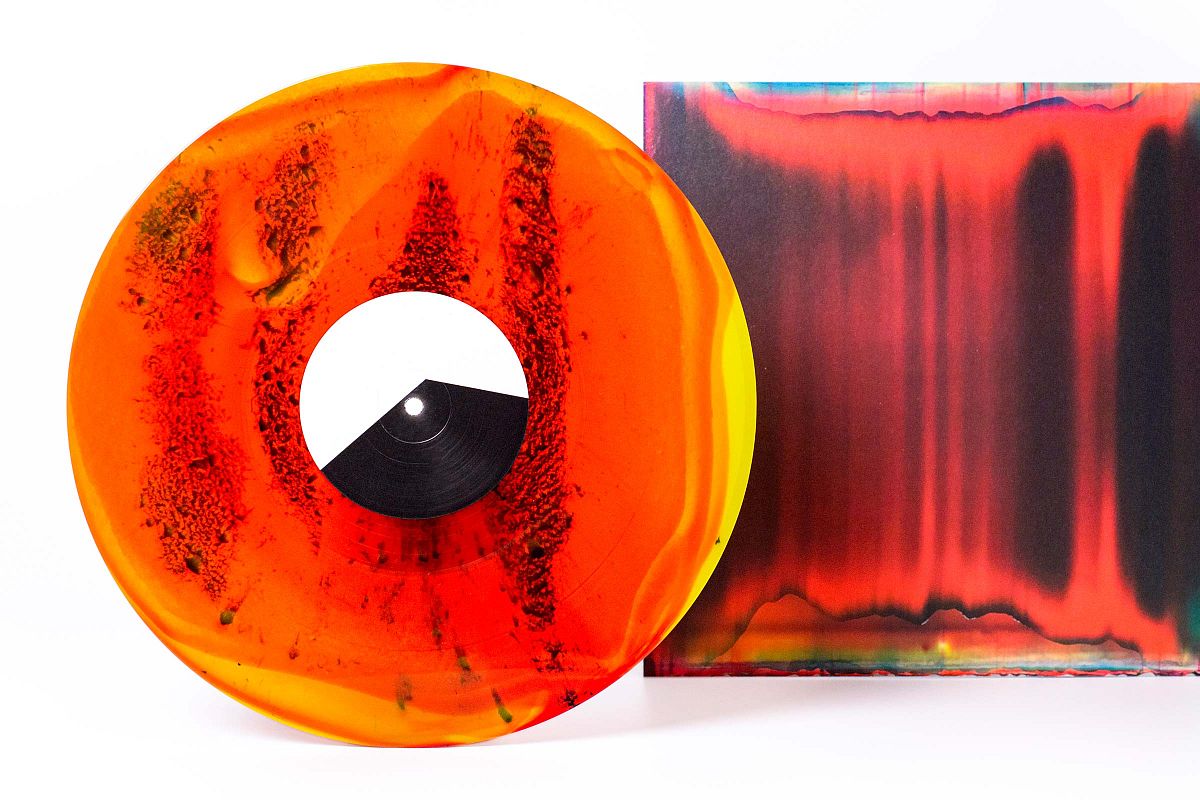 Red and Orange coloured vinyl record