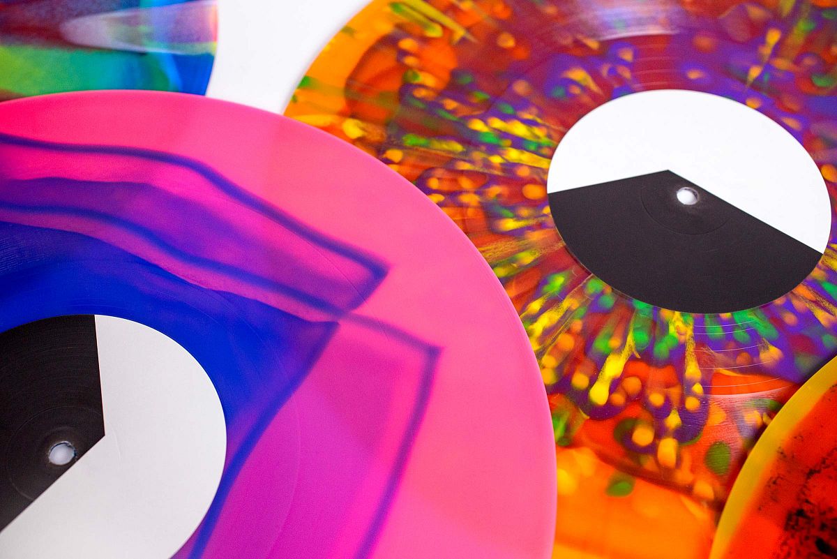 rainbow splatter colour vinyl