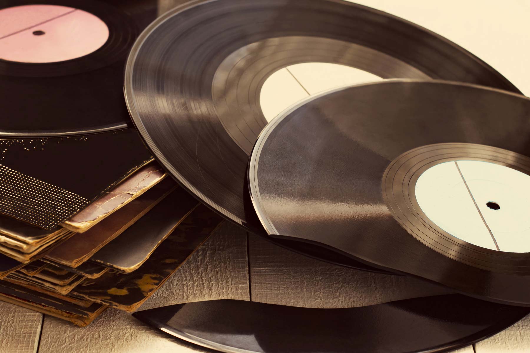 Damaged or excess stock of vinyl records can be recycled at Key Production
